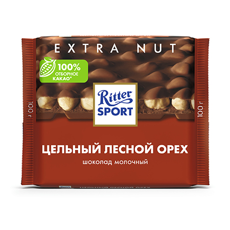 Ш/д Риттер Спорт молоч с цельным обжар орехом 100г фото