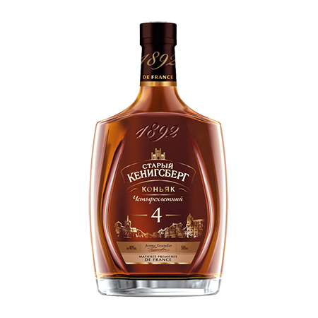 Коньяк Старый Кенигсберг 4* 40% 0,5л фляга Россия фото