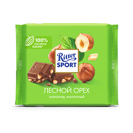 Ш/д Риттер Спорт молочный лес/орех 100г фото