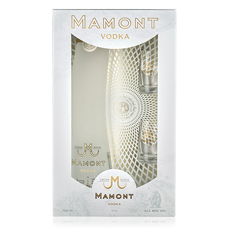 Водка Мамонт особая 40% 0,7л ПУ +2 рюмки Россия фото