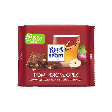 Ш/д Риттер спорт мол ром/изюм/орех 100г фото