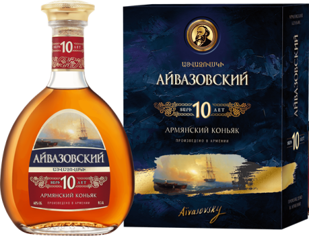 Коньяк Айвазовский 10 лет 0,5л 40% ПУ Армения фото